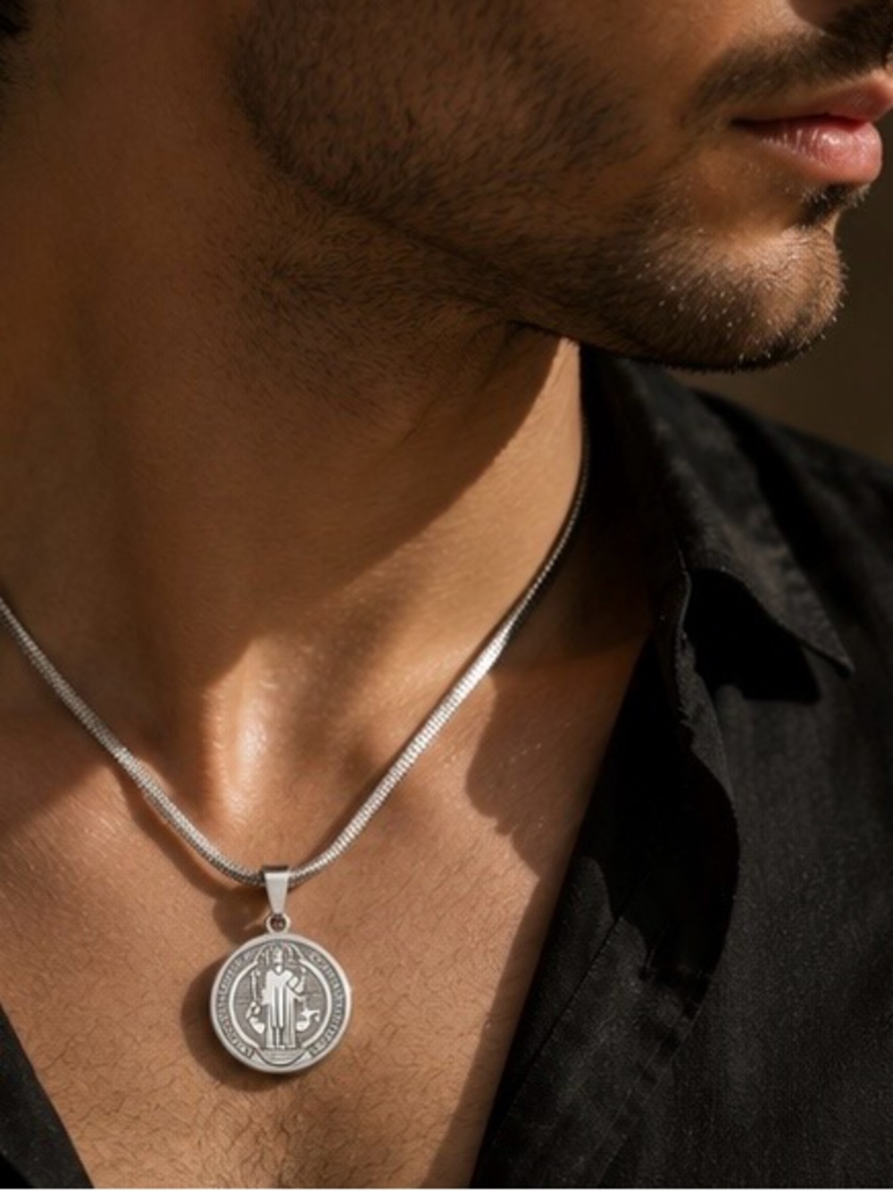 Vintage Style Saint Benedict Medal Necklace - Picture 4 of 4